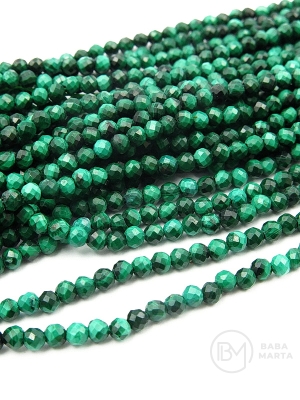 Malachite ~2.6mm mărgele fațetate naturale 39cm ~150 buc 1 șir 351273