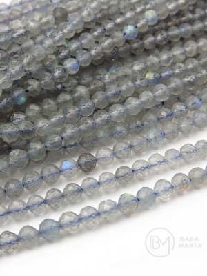 Labradorit ~4mm mărgele fațetate naturale 38cm ~100 buc 1 șir 351275