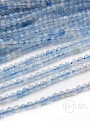 Acvamarin ~3mm mărgele fațetate naturale 39cm ~135 buc 1 șir 351276