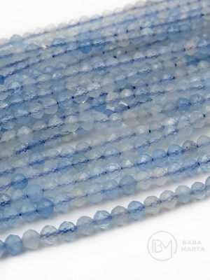 Acvamarin ~3mm mărgele fațetate naturale 39cm ~118 bucăți 1 șir 351278