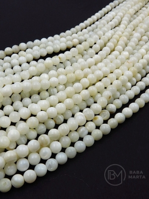 Bilă albă din sidef 6mm ~66buc. Prima dată. 351325