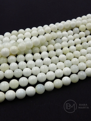 Şir de mărgele albe din sidef 8mm ~49buc. 351326