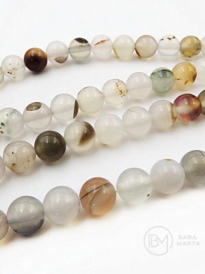 Bilă de agat natural 8mm 38cm ~48 bucăți 1 șir 351344