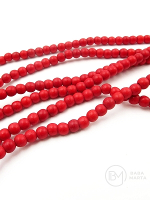 Howlit roșu ~ bilă de 4 mm 38 cm ~ 104 bucăți 1 șir 351373
