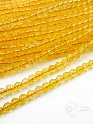 Bilă de citrină ~4mm ~90 buc 38cm 1 șir 351389