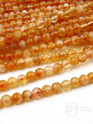 Mărgele de citrină ~4mm ~92 buc 38cm 1 șir 351390
