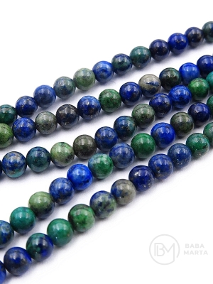Bilă naturală de crisocolă și lapis lazuli ~4mm ~90 bucăți 39cm 1 șir 351395
