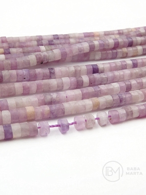 Lepidolit cilindru 4x2.5mm ~160 bucăți 38cm 1 șir 351404