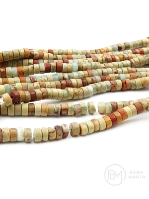 Jasper Aqua Terra cilindru 4x2.5mm ~160 bucăți 38cm 1 șir 351405