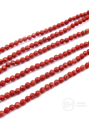 Jasp roșu ~2mm bilă fațetată 39cm ~180 bucăți 1 șir 351420