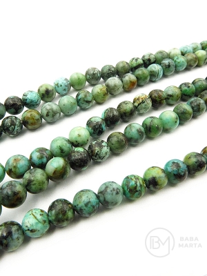 Mărgele africane turcoaz 6mm 38cm ~60 buc 1 șir 351425