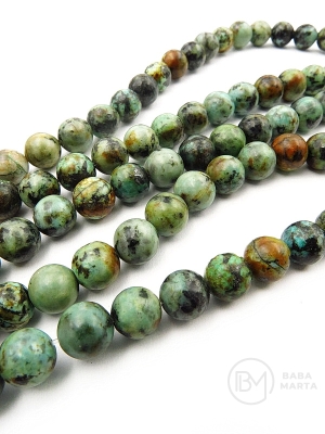 Mărgele africane turcoaz 8mm 38cm ~46 buc 1 șir 351426