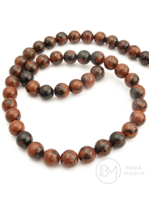 Bilă de obsidian mahon 8mm ~45 bucăți 38cm 1 șir 351466