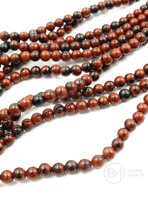 Bilă de obsidian mahon 4mm ~90 bucăți 38cm 1 șir 351468