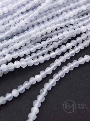 Jadeit ~ bilă fațetată de 3 mm ~ 125 buc 36 cm 1 șir 351473