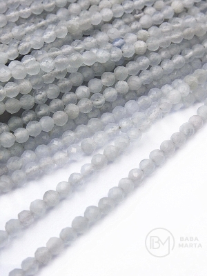 Jadeit ~ bilă fațetată de 3 mm ~ 125 buc 36 cm 1 șir 351474