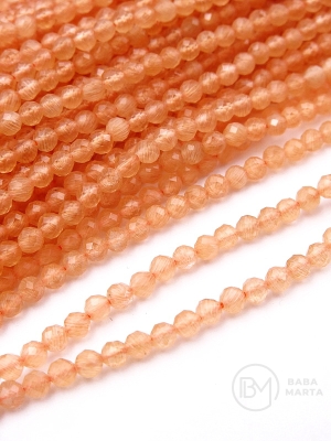 Jadeit ~ bilă fațetată de 3 mm ~ 125 buc 36 cm 1 șir 351477