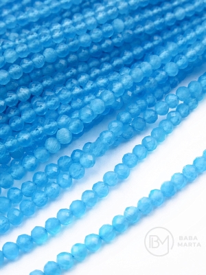 Jadeit ~ bilă fațetată de 3 mm ~ 125 buc 36 cm 1 șir 351484