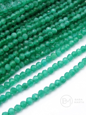 Jadeit ~ bilă fațetată de 3 mm ~ 125 buc 36 cm 1 șir 351487