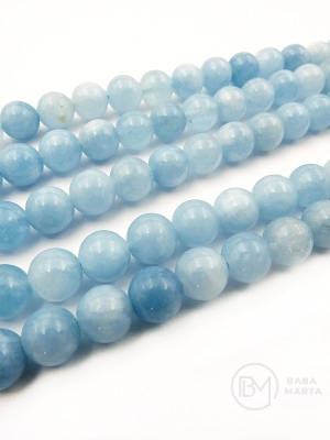 Mărgele acvamarin 8mm gaură 1mm 38cm ~47 bucăți 1 șir 351493 