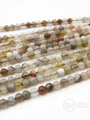 Agat Bostvana natural ~3.8mm bile 38cm ~98 bucăți 1 șir 351515