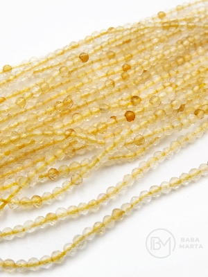 Mărgele naturale citrină 2mm fațetate ~200 bucăți 39cm 1 șir 351537