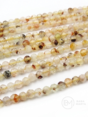 Mărgele naturale de citrină ~3.5mm fațetate ~110 bucăți 38cm 1 șir 351539