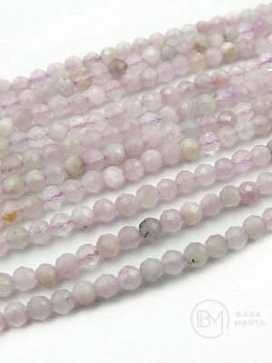 Mărgele naturale Kunzit ~3mm fațetate ~133 bucăți 39cm 1 șir 351544
