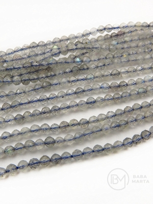Labradorit ~2.5mm mărgele fațetate naturale 39cm ~160 buc 1 șir 351559