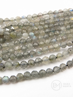 Labradorit ~4mm mărgele fațetate naturale 39cm ~96 bucăți 1 șir 351560