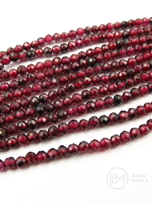 Garnet ~2.5mm mărgele naturale fațetate 39cm ~152 buc 1 șir 351590