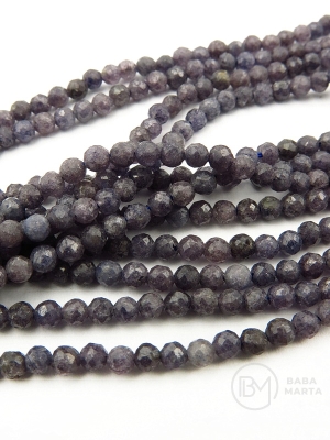 Safir ~2.8mm bilă fațetată 38cm ~135 bucăți 1 șir 351591