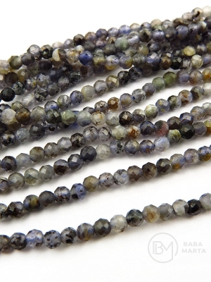 Iolit ~2.7mm mărgele fațetate naturale 38cm ~140 buc 1 șir 351593
