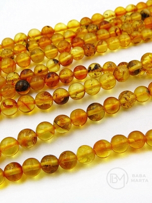 Bilă chihlimbar ~4mm ~90buc 38cm 1 șir 351602