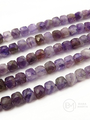 Cub de ametist ~4.5x~4.5mm fațetat 39cm ~85buc 1 șir 351619
