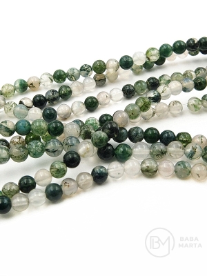 Bilă de agat 4mm gaură 0.8mm ~98 bucăți 40cm 1 șir 351741