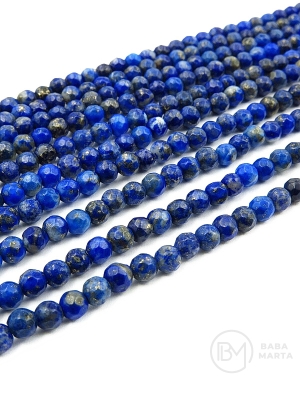 Mărgele naturale Lapis Lazuli 4 mm fațetate gaură 0.6 mm ~92 bucăți 38 cm 1 șir 351905