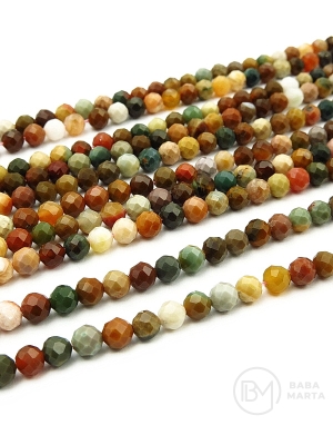 Mărgele naturale de agat 4 mm fațetate gaură 0.6mm ~92 bucăți 39cm 1 șir 351906