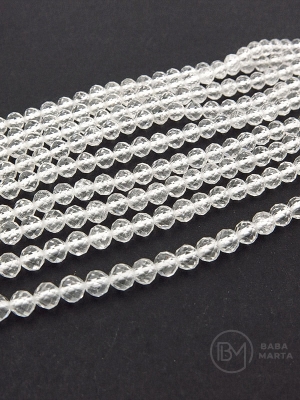 Glob de cristal Mountain ~4 mm gaură fațetă 0.6mm ~95 pieces 38cm 1 șir 351909