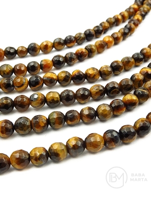 Mărgele naturale ochi de tigru 6 mm gaură fațetată 0.6mm ~61 bucăți 36cm 1 șir 351910