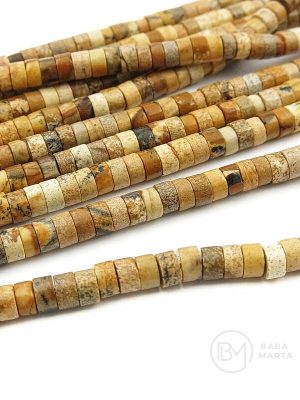 Jasper peisaj 4x2.5mm gaură cilindrică 0.8mm ~160 bucăți 38cm 1 șir 351911