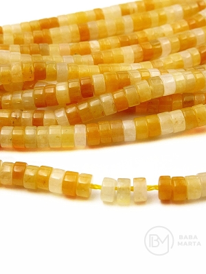 Aventurină galbenă 4x2.5mm, gaură cilindrică 0.8mm ~160 bucăți 38cm 1 șir 351913