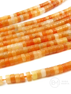 Aventurină roșie 4x2.5mm, gaură cilindrică 0.8mm ~160 bucăți 38cm 1 șir 351914