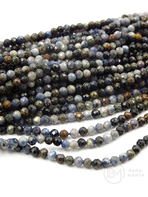 Safir ~2mm gaură fațetată cu bilă 0.4mm 38cm ~180 bucăți 1 șir 351949