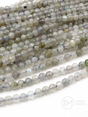 Labradorit ~3.5mm mărgele fațetate naturale 39cm ~110 bucăți 1 șir 352227