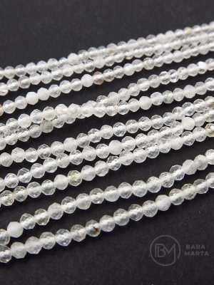 Cristal de munte ~ bilă fațetată de 2 mm ~ 175 bucăți 39 cm 1 șir 352422