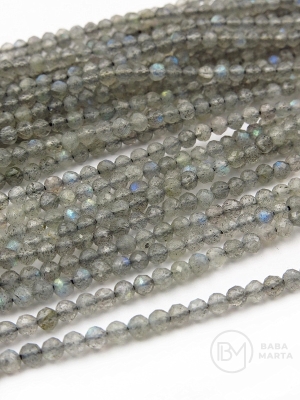 Labradorit ~2.5mm mărgele fațetate naturale 39cm ~140 buc 1 șir 352513
