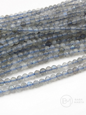 Labradorit ~2.5mm mărgele fațetate naturale 39cm ~140 buc 1 șir 352632