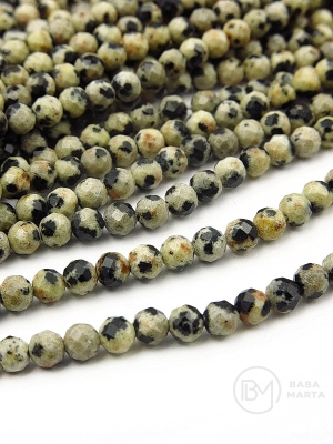 Jasp Dalmațian ~ bilă fațetată 3mm 38cm ~ 120 buc 1 șir 353042