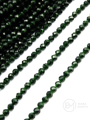 Piatră solară verde ~bilă fațetă de 3 mm ~135 bucăți 353282